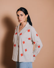 Diamonds - Embroidered handloom cotton shirt