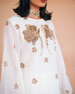 Lipika - Silk Chanderi Embroidered Kurta and Pants