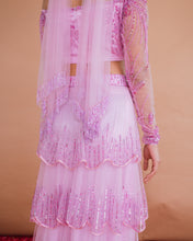 Mehak - Lilac Tiered Skirt with Off-Shoulder Blouse