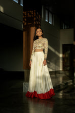 Seher - Embroidered ivory jacquard blouse
