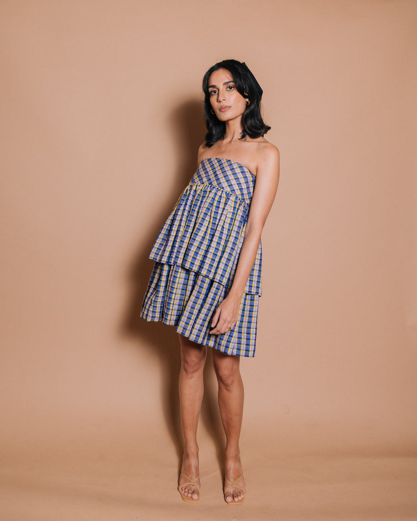 Anna - Tiered checkered dress