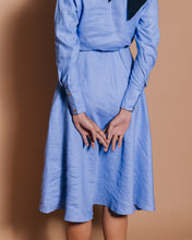 Rowena – Periwinkle blue shirt dress with belt
