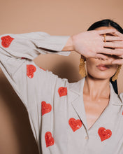 Hearts - Embroidered handloom cotton shirt