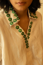 Alice - Ivory silk shirt with pita work
