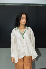 Alice - Ivory silk shirt with pita work