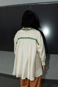 Alice - Ivory silk shirt with pita work