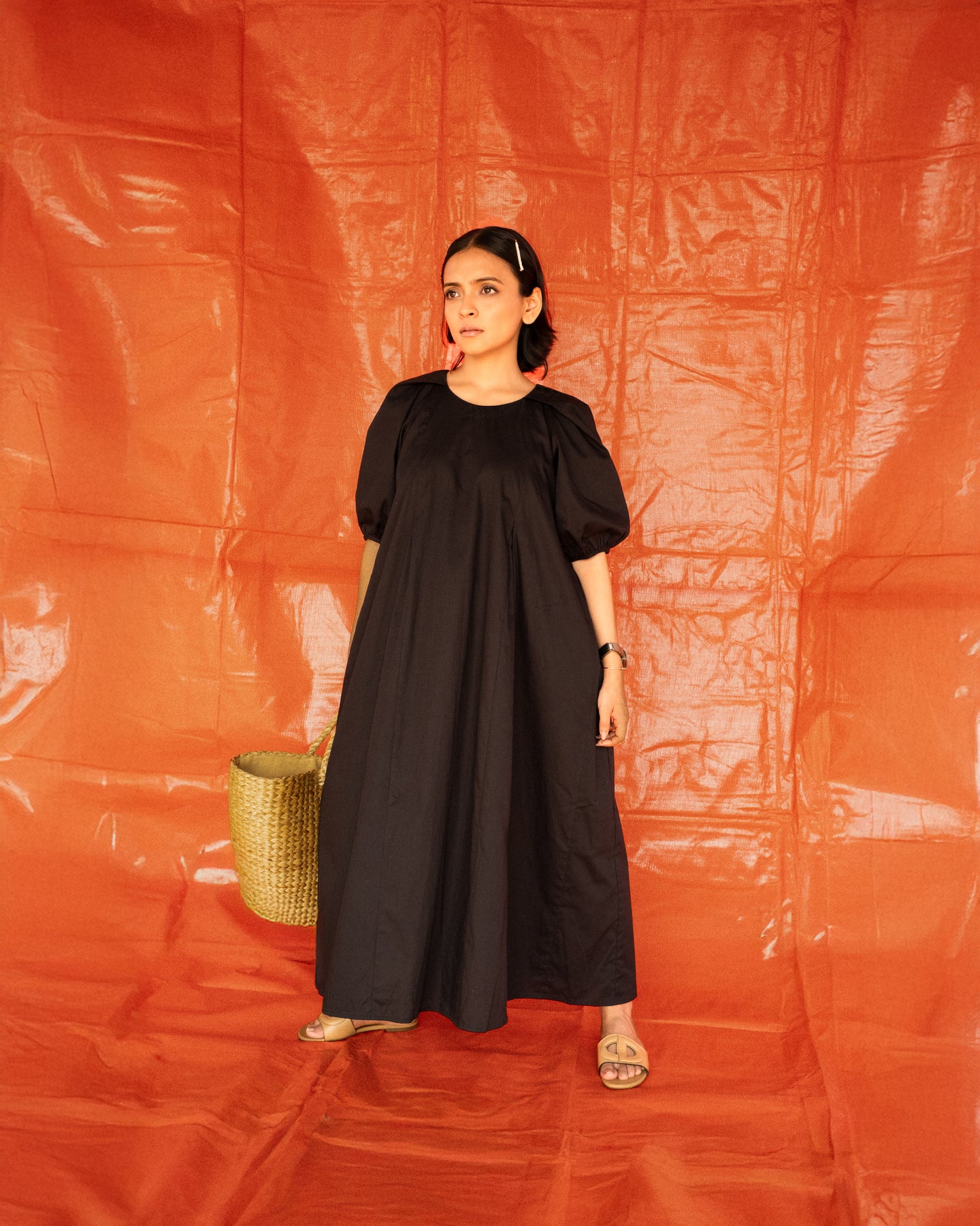 Amber - Black cotton maxi