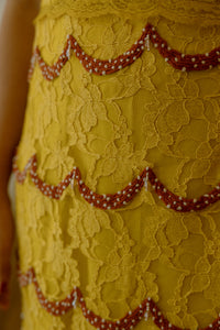 Flavia - Lace cropped top and embroidered skirt set