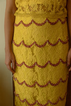 Flavia - Lace cropped top and embroidered skirt set