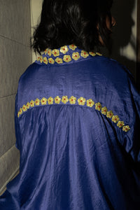 Alice -  Blue silk shirt with pita work