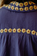 Alice -  Blue silk shirt with pita work