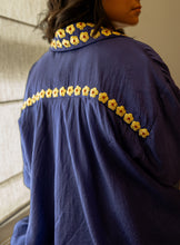 Alice -  Blue silk shirt with pita work