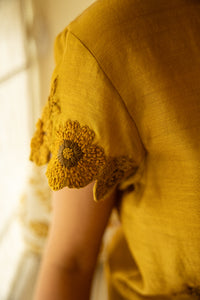 River - Embroidered Chanderi Co-ords Mustard