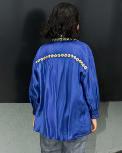 Alice -  Blue silk shirt with pita work