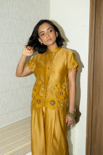 River - Embroidered Chanderi Co-ords Mustard
