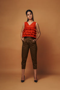 Lucca - High waist tailored crop peg trousers