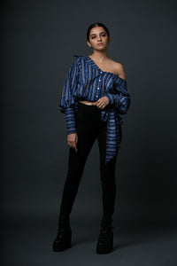 Carla - One shoulder printed blouse