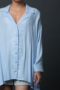 Aleda - Oversized notched collar shirt