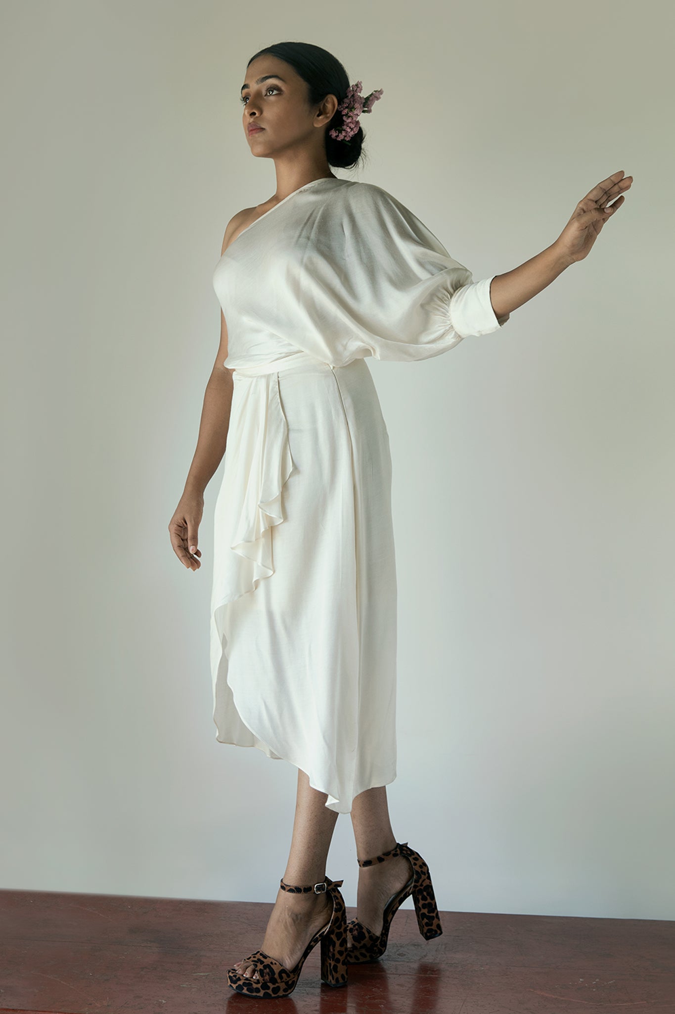 one shoulder sarong dress Whisper One Shoulder Sarong Tie Dress