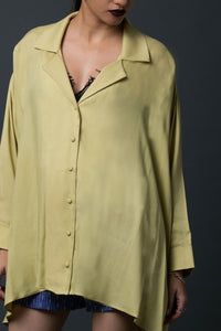Aleda - Oversized notched collar shirt